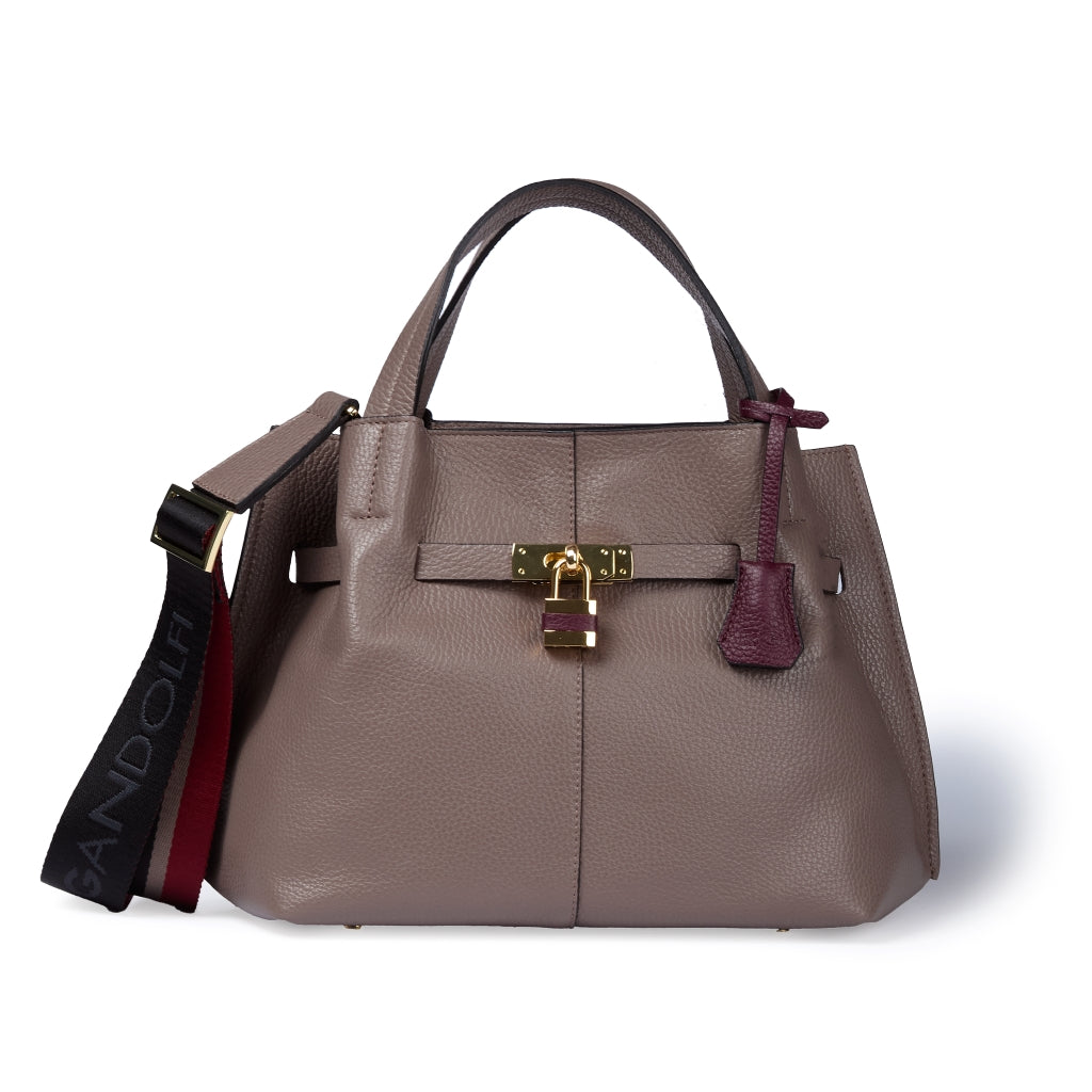 Giorgia handbag borsa in pelle con tracolla logata staccabile e regolabile