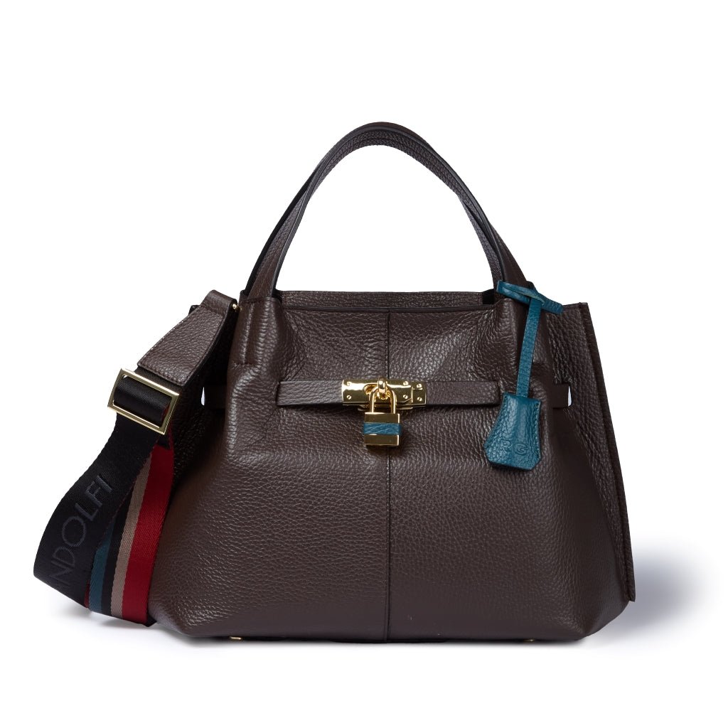 Giorgia handbag borsa in pelle con tracolla logata staccabile e regolabile