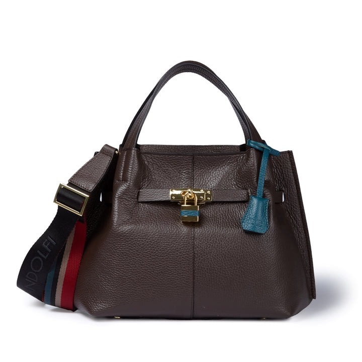 Giorgia handbag borsa in pelle con tracolla logata staccabile e regolabile