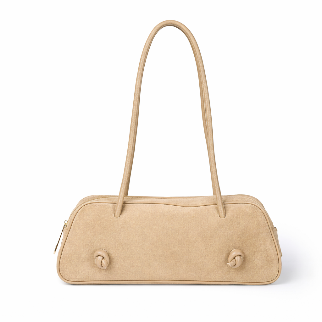 Grace suede elongated bag in suede calfskin