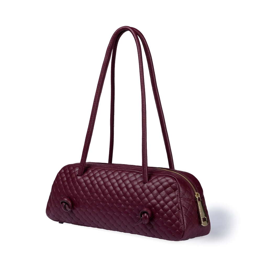 Grace woven borsa allungata in pelle di vitello stampa intreccio