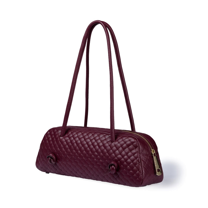 Grace woven borsa allungata in pelle di vitello stampa intreccio