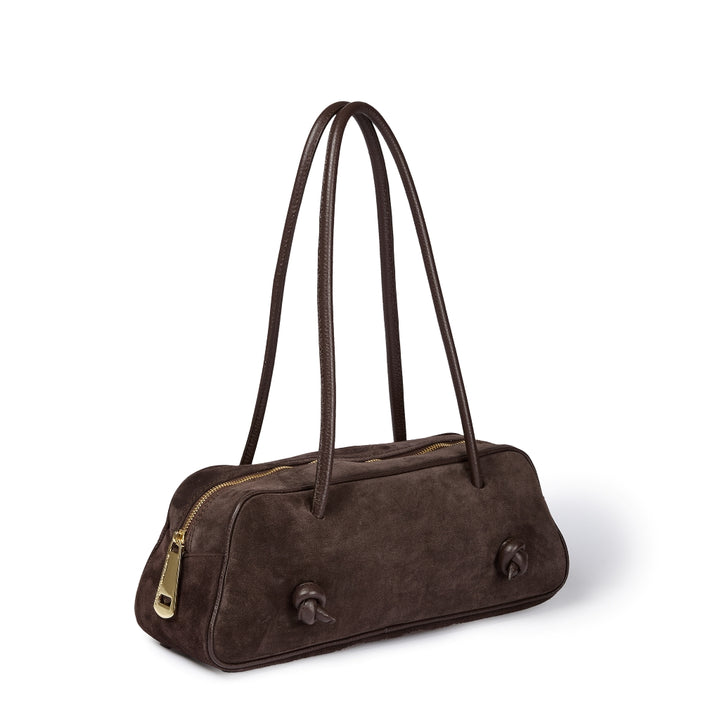 Grace suede borsa allungata in pelle di vitello scamosciata