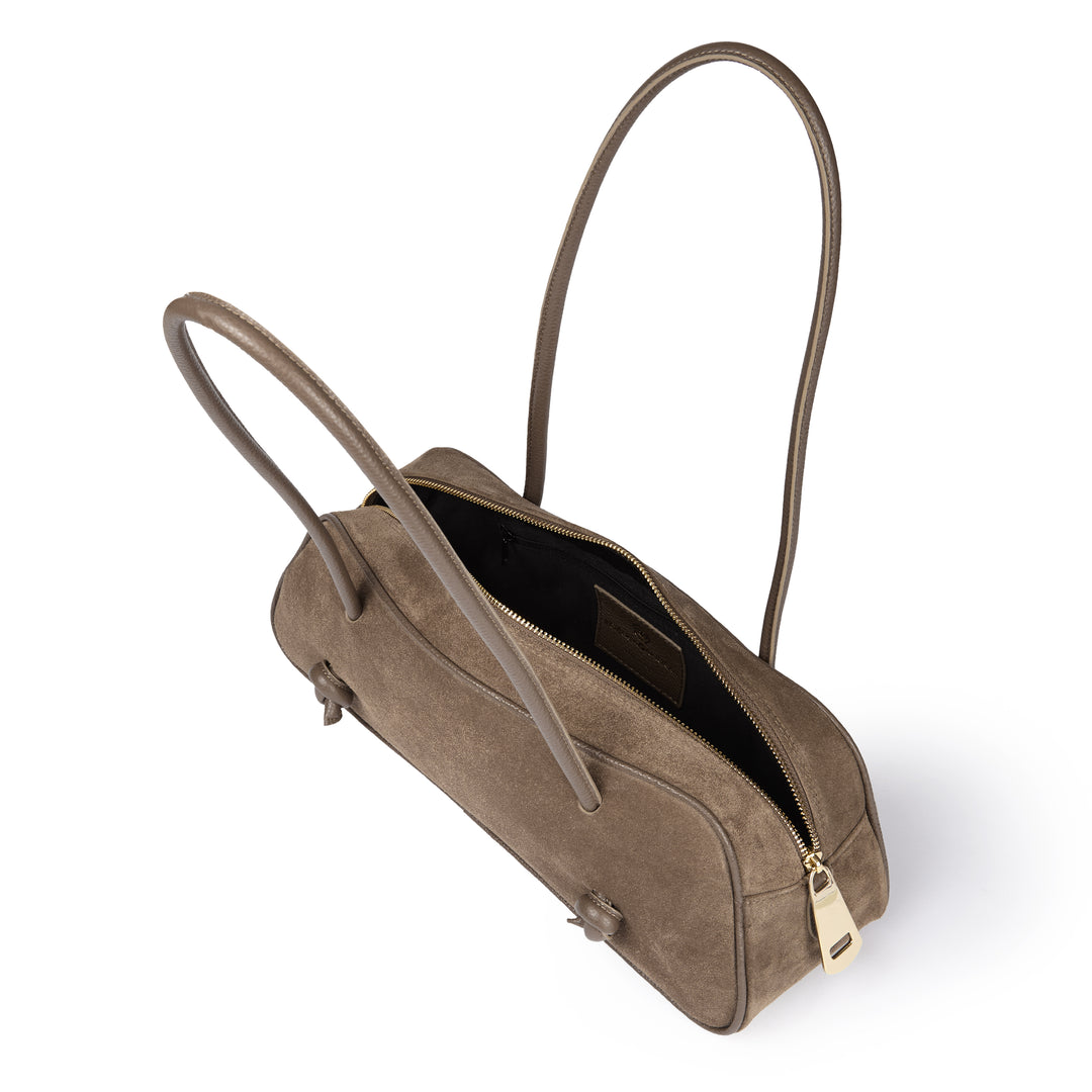 Grace suede borsa allungata in pelle di vitello scamosciata