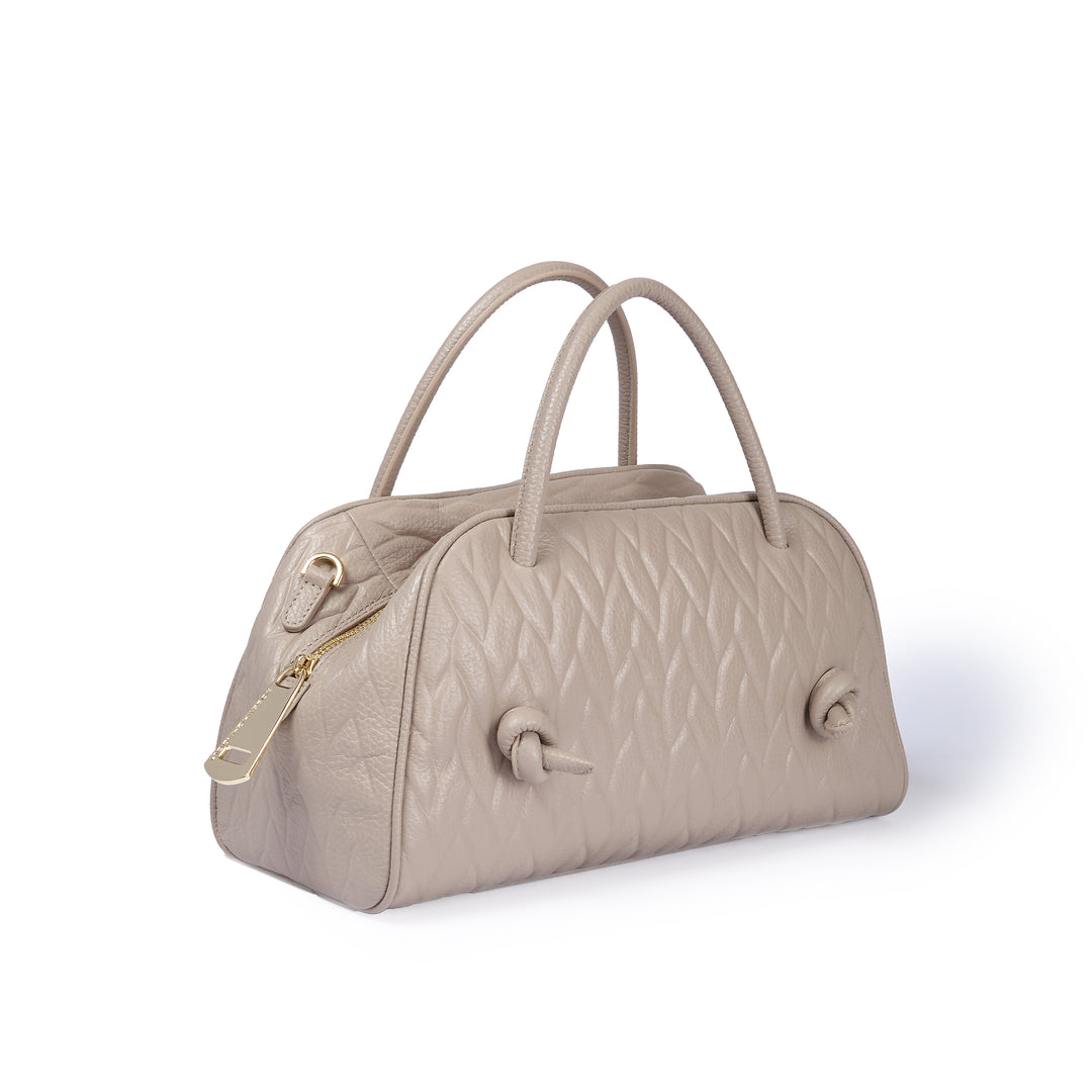 Alina Handbag – Braided-Effect Leather Handbag with Detachable and Adjustable Shoulder Strap