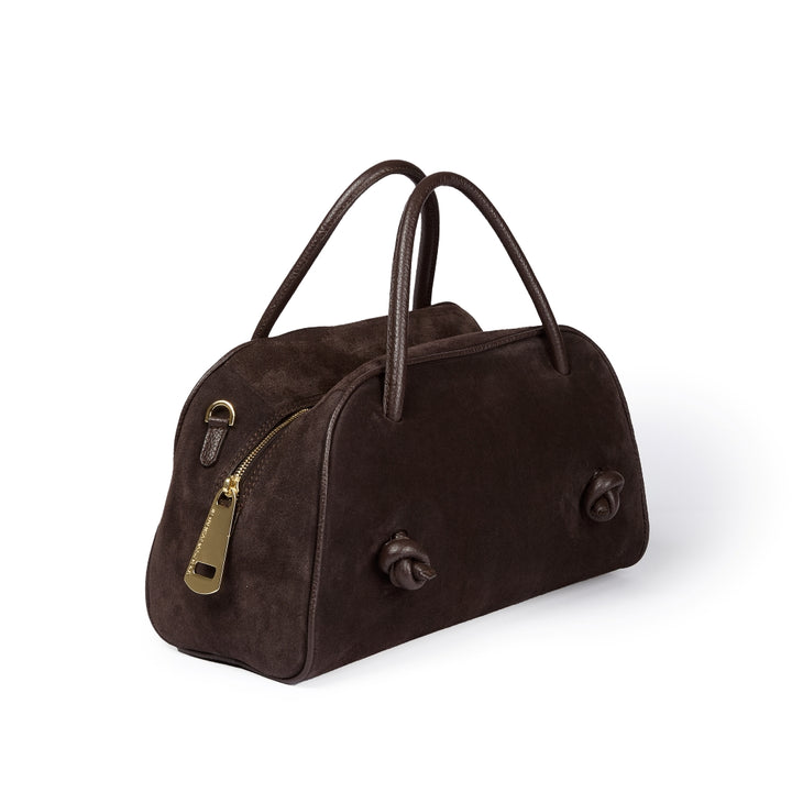 Alina Suede handbag in pelle di vitello con tracolla regolabile e staccabile