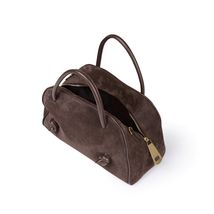 Alina Suede handbag in pelle di vitello con tracolla regolabile e staccabile