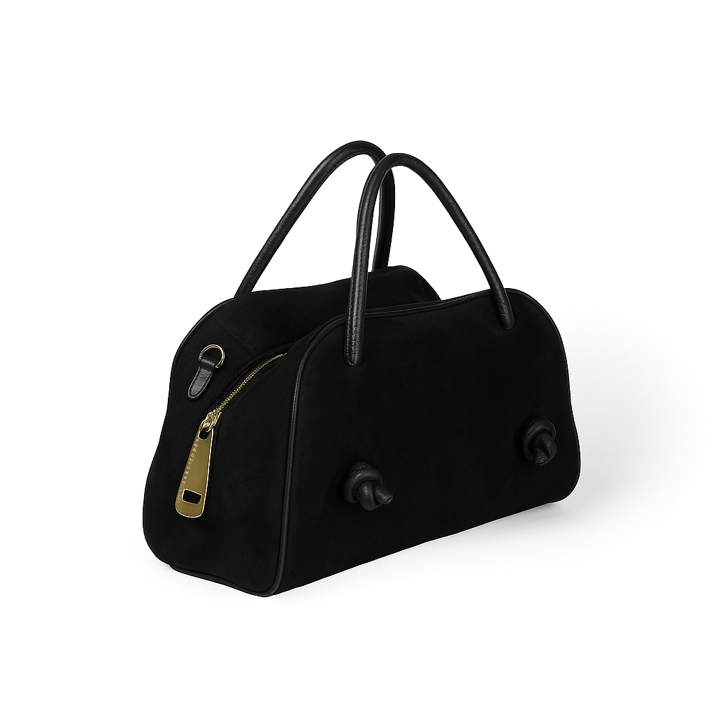 Alina Suede handbag in pelle di vitello con tracolla regolabile e staccabile