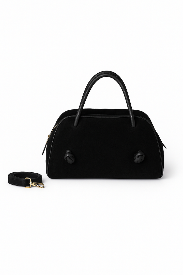 Alina Suede handbag in pelle di vitello con tracolla regolabile e staccabile