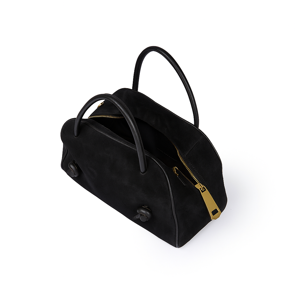 Alina Suede handbag in pelle di vitello con tracolla regolabile e staccabile