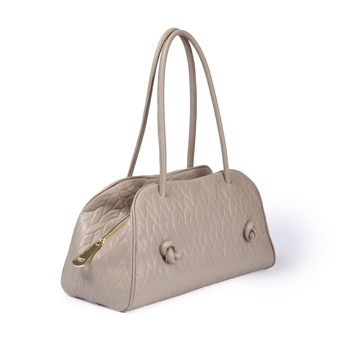 Alina Bowling in pelle stampa treccia con manici regolabili