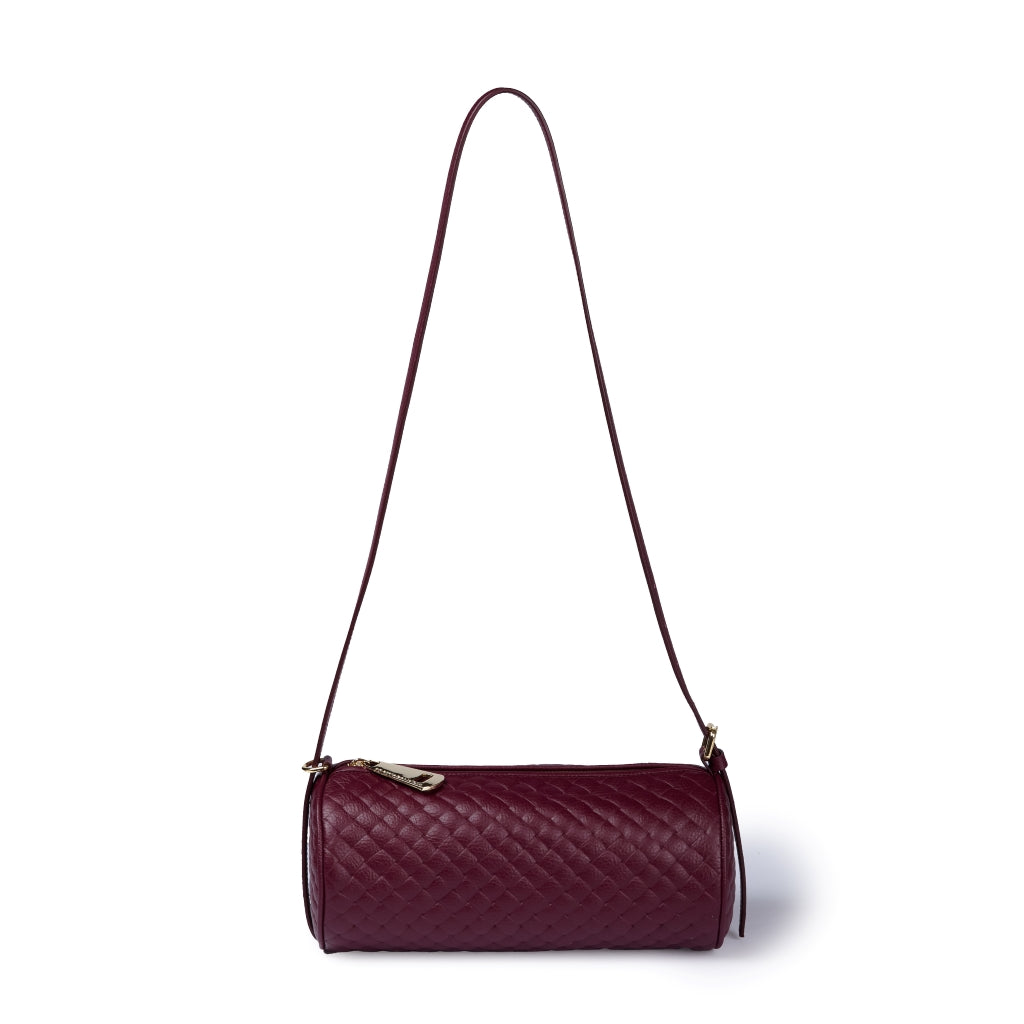 Asia Woven  Borsa a Cilindro in Pelle Stampata con tracolla regolabile