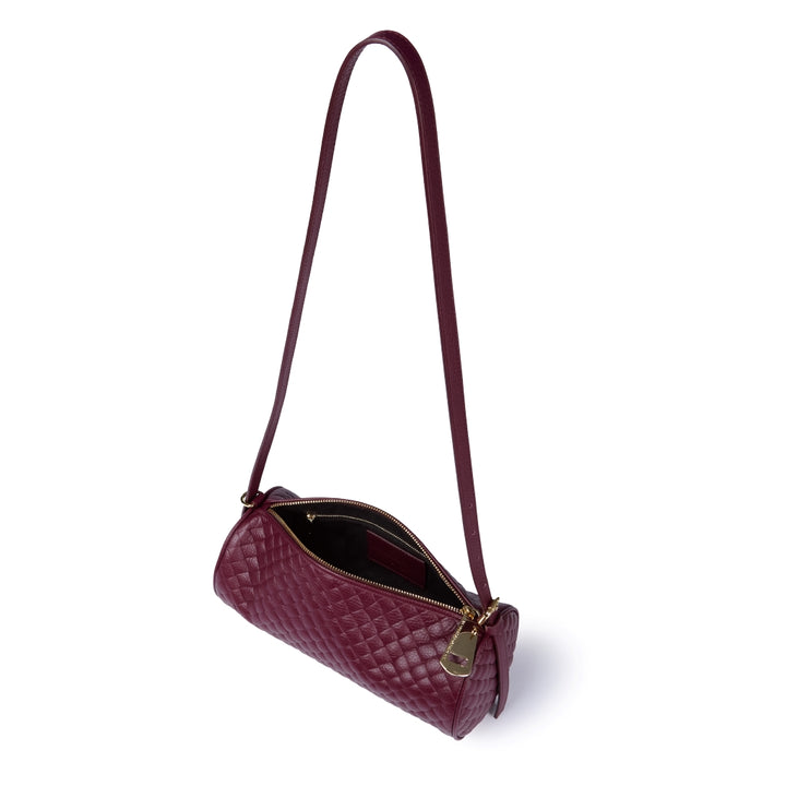 Asia Woven  Borsa a Cilindro in Pelle Stampata con tracolla regolabile