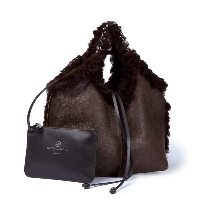 Grace woven elongated bag in braided calfskin