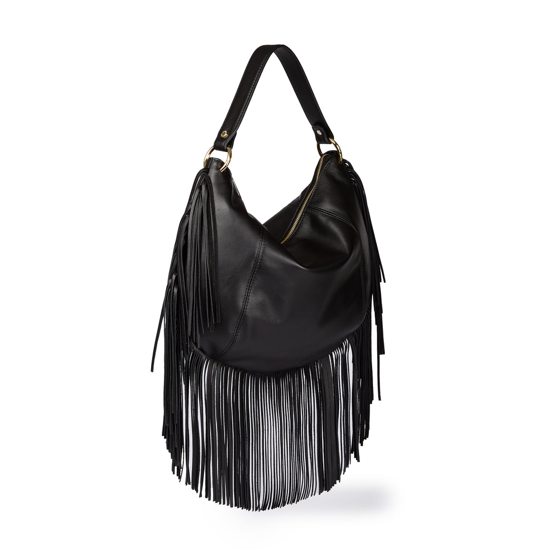 Amina small leather handbag with wrapped tubular handle and detachable shoulder strap
