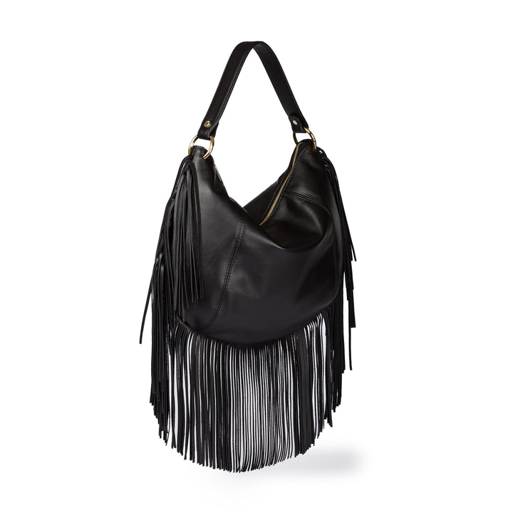Amina small leather handbag with wrapped tubular handle and detachable shoulder strap