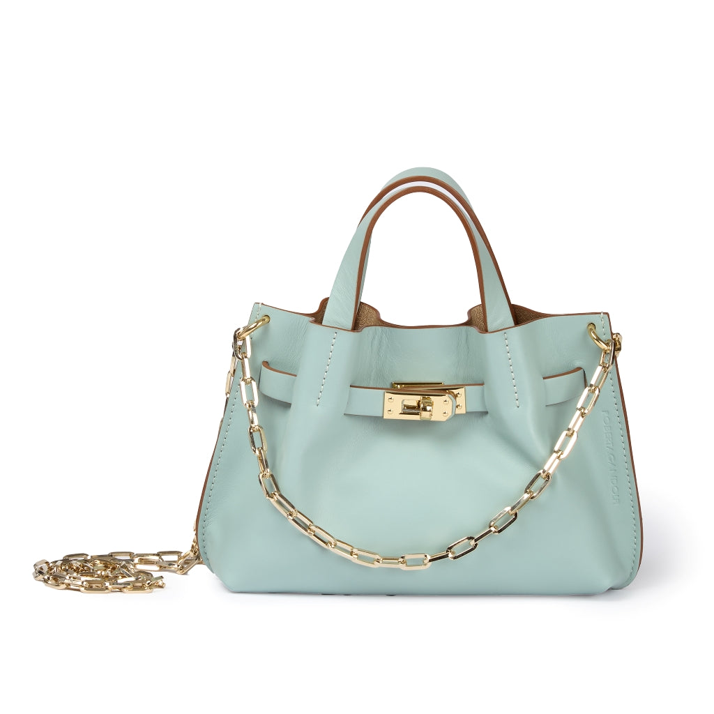 Sveva Mini – Borsa a mano in pelle liscia con spallaccio estensibile