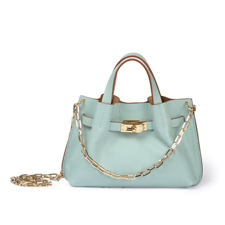 Sveva Mini – Borsa a mano in pelle liscia con spallaccio estensibile