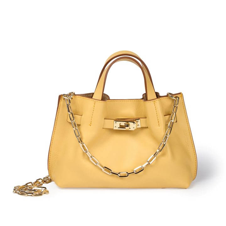 Sveva Mini – Borsa a mano in pelle liscia con spallaccio estensibile