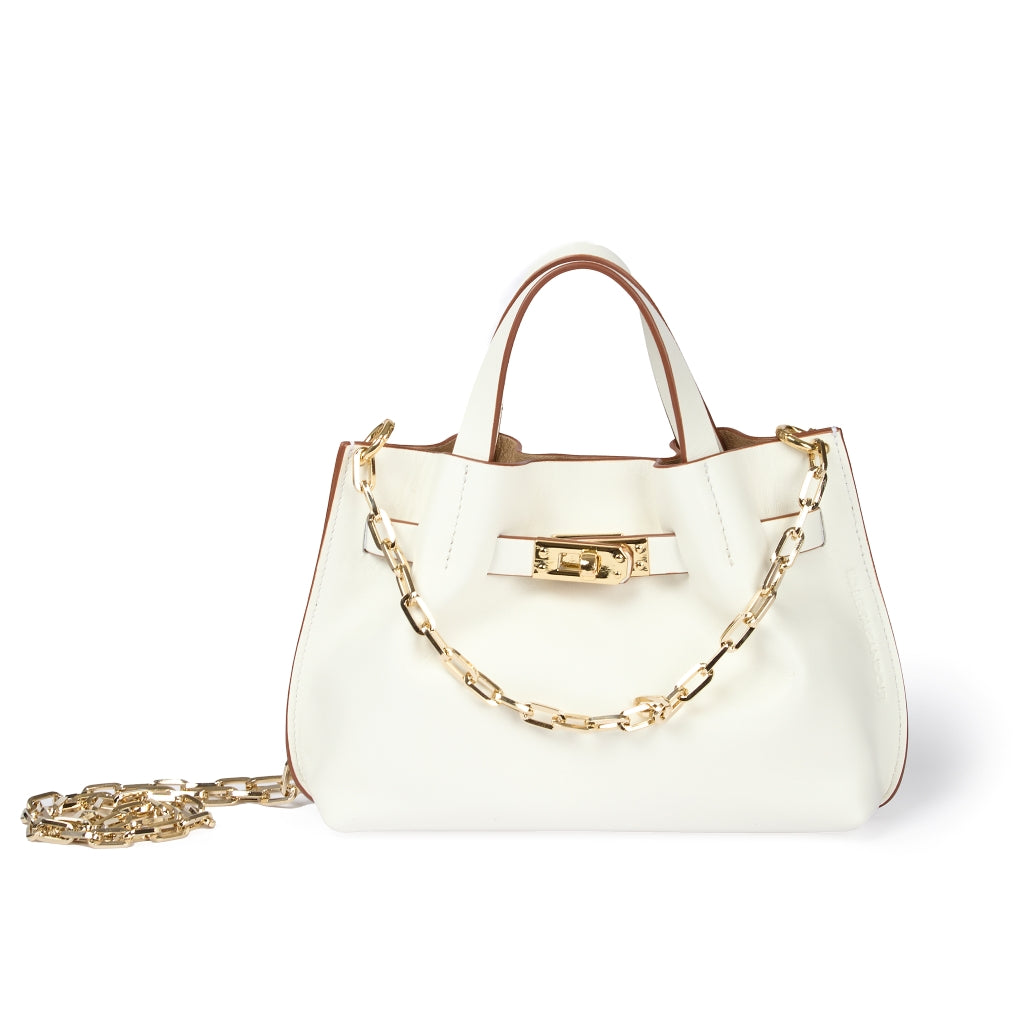 Sveva Mini – Borsa a mano in pelle liscia con spallaccio estensibile