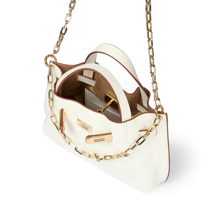 Sveva Mini – Borsa a mano in pelle liscia con spallaccio estensibile