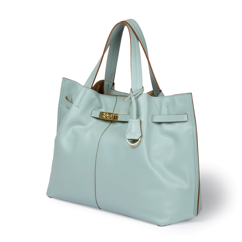 Sveva Maxi handbag in pelle con interno organizzato e chiusura a girello