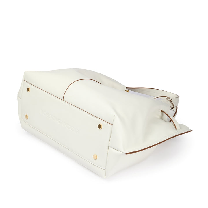 Sveva maxi leather handbag with organized interior and turn-lock closure