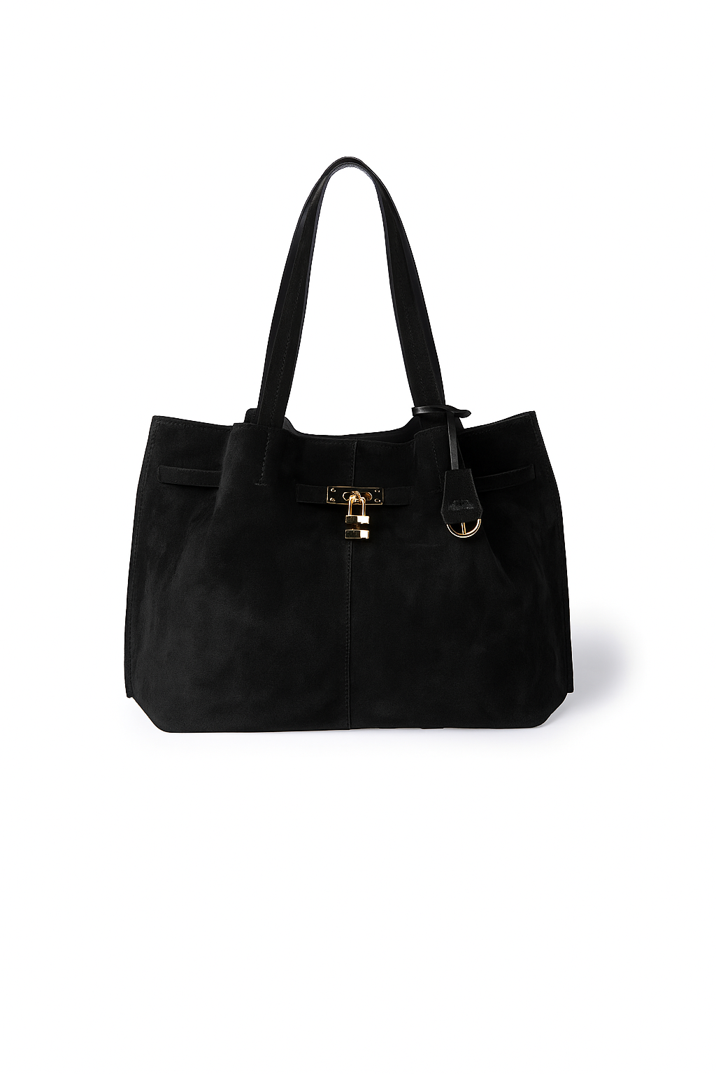 Sveva Suede Tote in pelle con interno organizzato e chiusura a girello decorativa