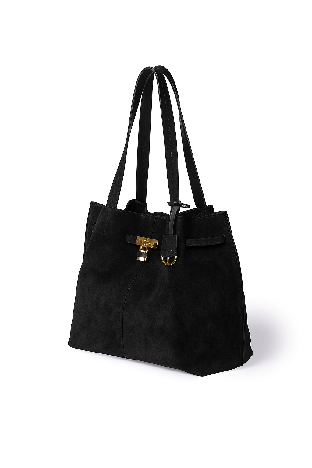 Sveva Suede Tote in pelle con interno organizzato e chiusura a girello decorativa