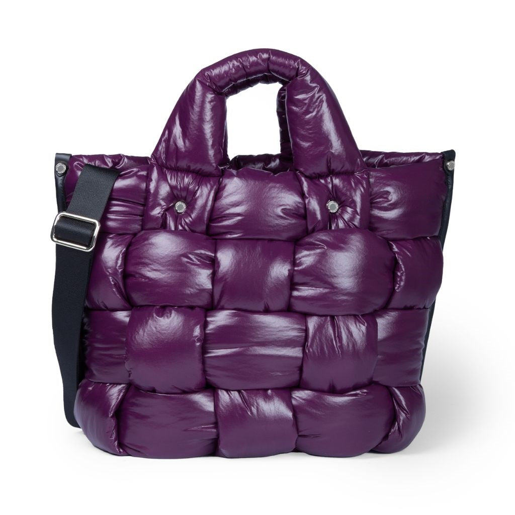 Greta large bag in padded and hand-woven anti-drop fabric with leather finishes