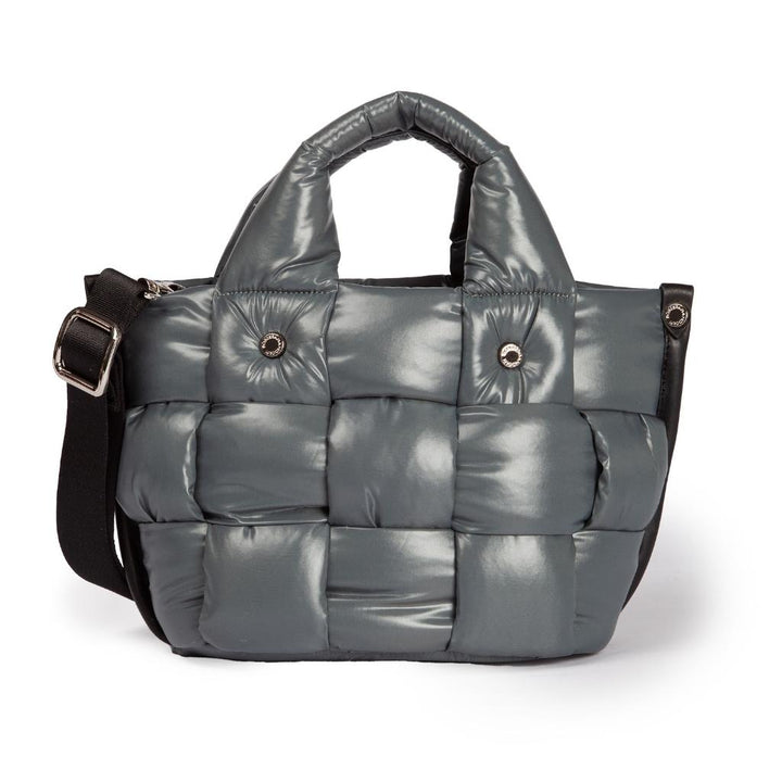 Greta Mini bag in padded and hand-woven anti-drop fabric with leather finishes