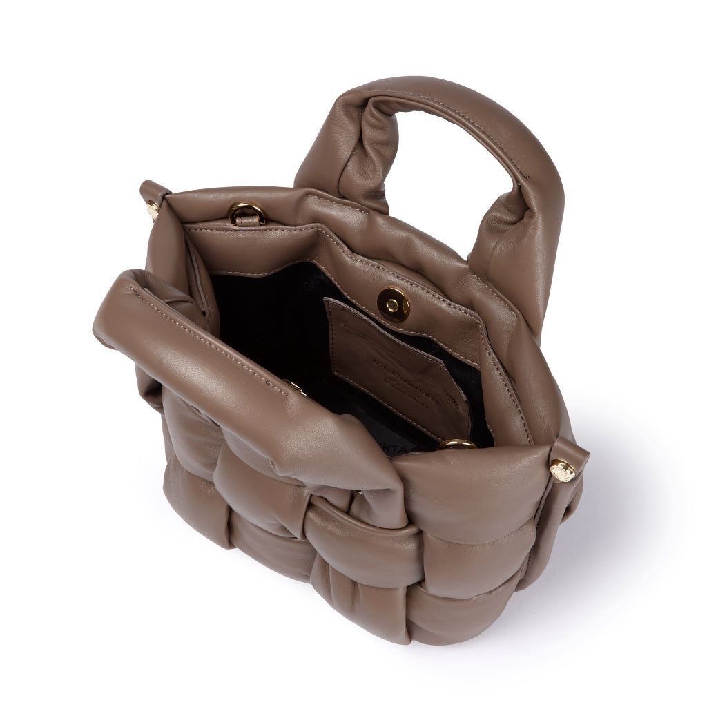 Greta Mini Nappa borsa in soffice pelle di agnello imbottita ed intrecciata a mano