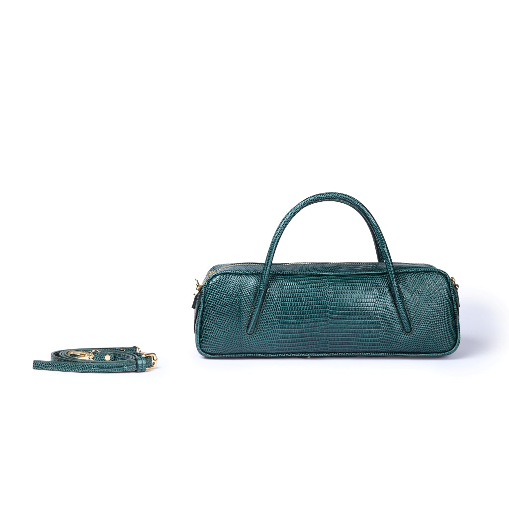 Celine East-West Small Tejus – Lizard-Print Leather Bag with Shoulder Strap