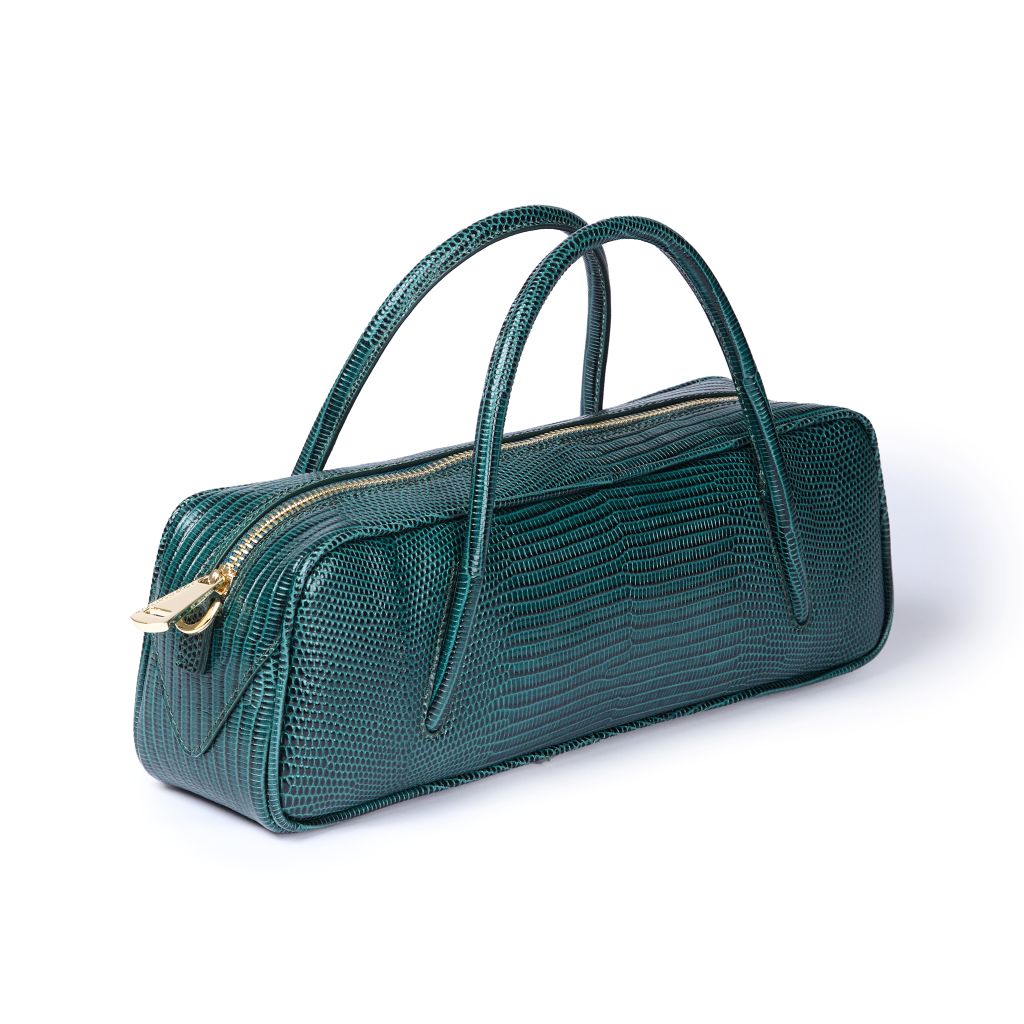 Celine East-West Small Tejus – Lizard-Print Leather Bag with Shoulder Strap