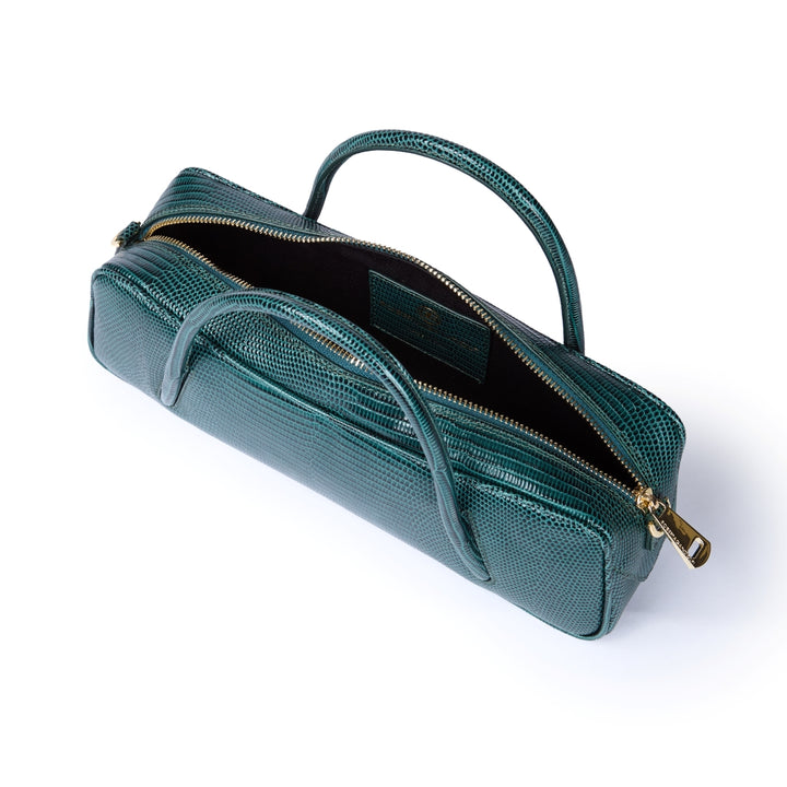 Celine East-West Small Tejus – Lizard-Print Leather Bag with Shoulder Strap