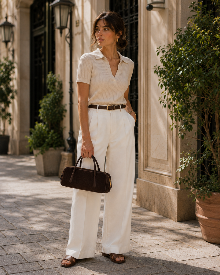 Celine East-West Small Suede – Suede and Grained Leather Bag with Shoulder Strap