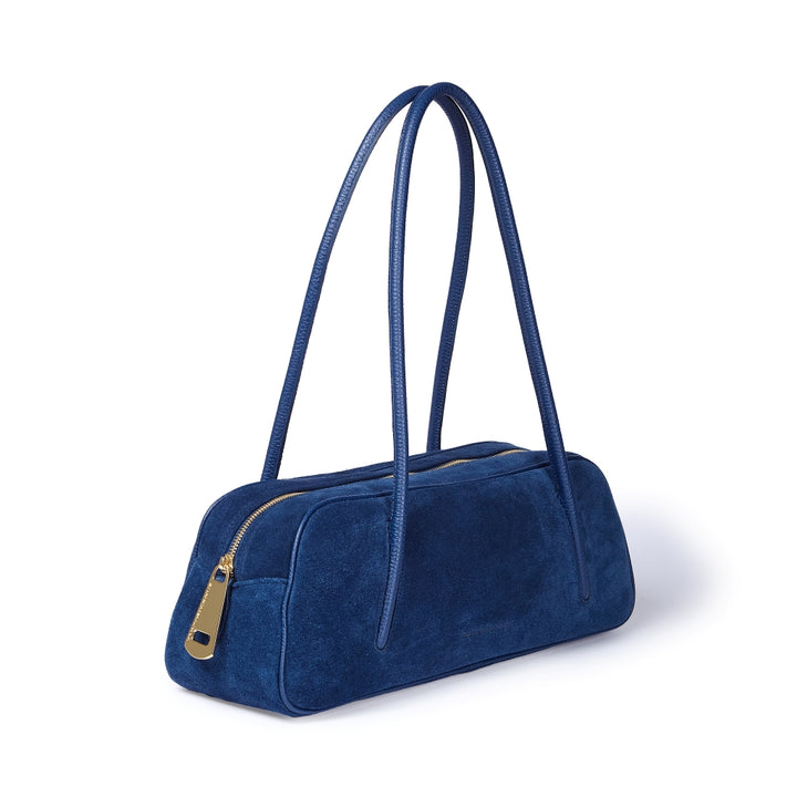 Celine East-West  Suede – Borsa Allungata in Camoscio e Pelle Martellata con Manici Incassati