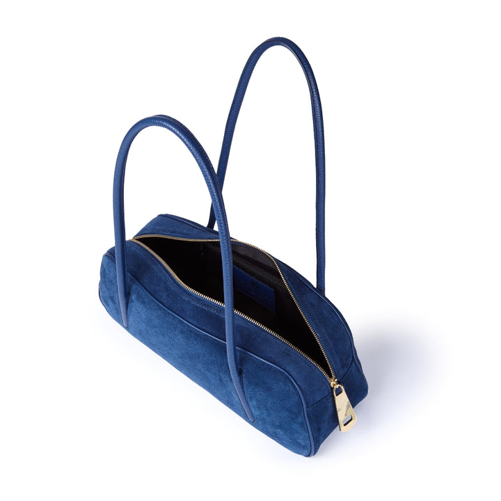 Celine East-West  Suede – Borsa Allungata in Camoscio e Pelle Martellata con Manici Incassati