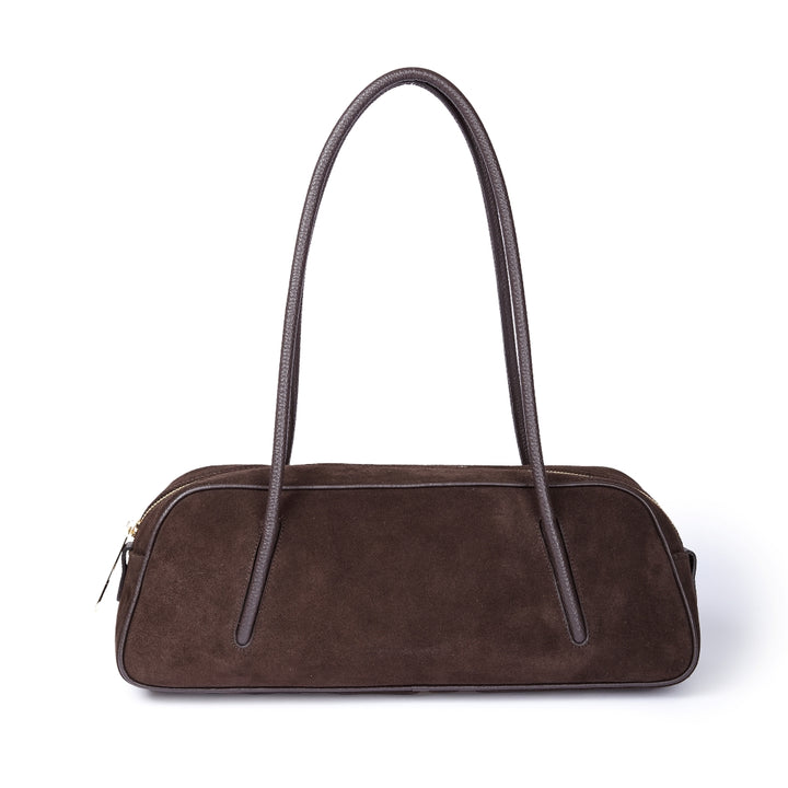 Celine East-West  Suede – Borsa Allungata in Camoscio e Pelle Martellata con Manici Incassati