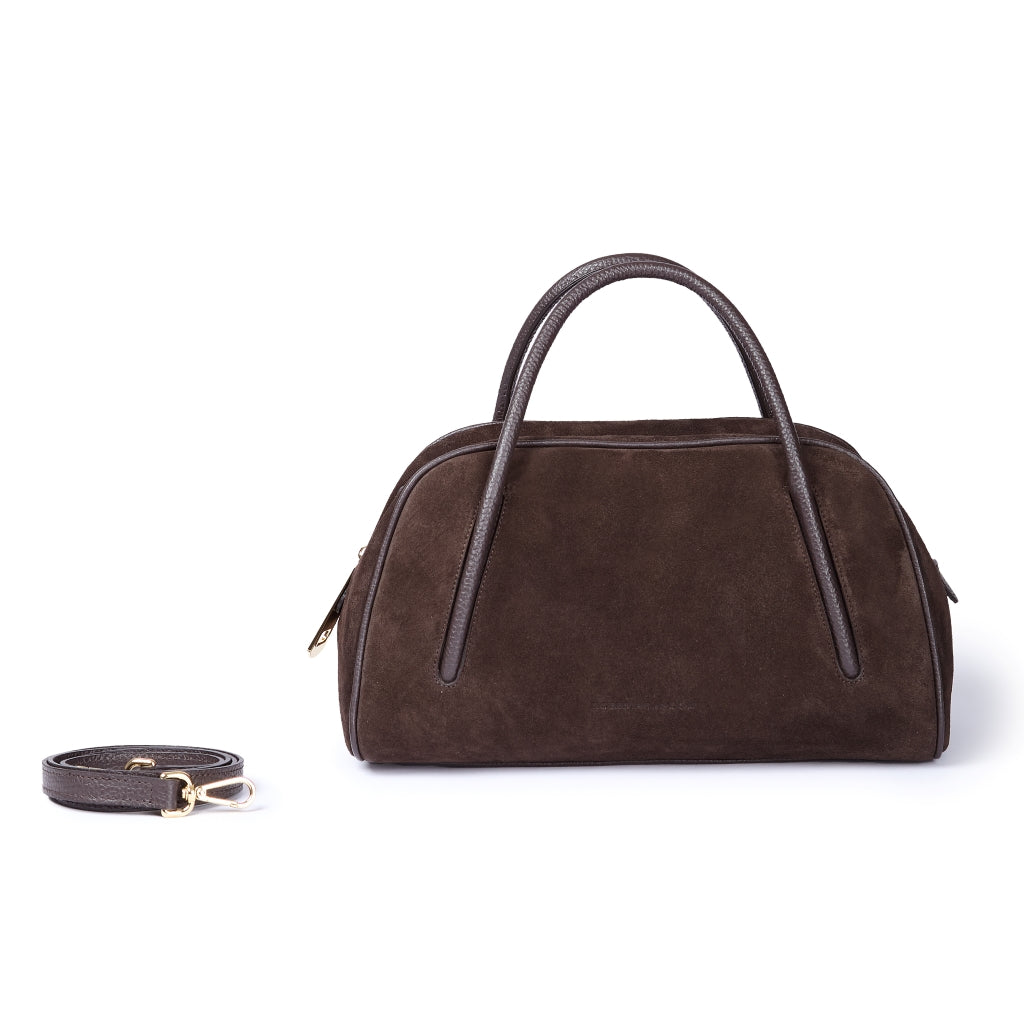 Celine Handbag Suede – Borsa Bauletto in Camoscio e Pelle Martellata con Tracolla