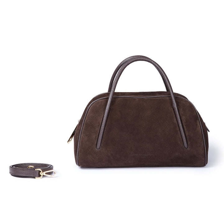 Celine Handbag Suede – Borsa Bauletto in Camoscio e Pelle Martellata con Tracolla