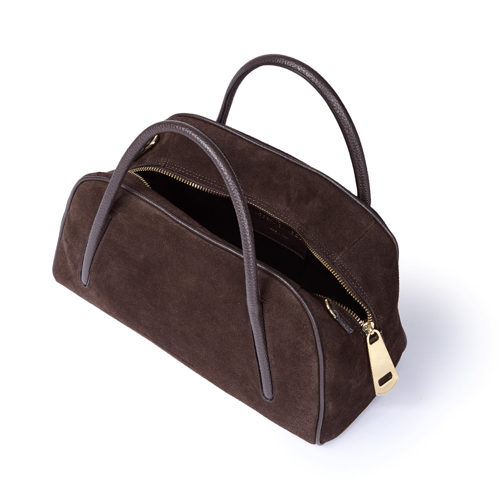 Celine Handbag Suede – Borsa Bauletto in Camoscio e Pelle Martellata con Tracolla
