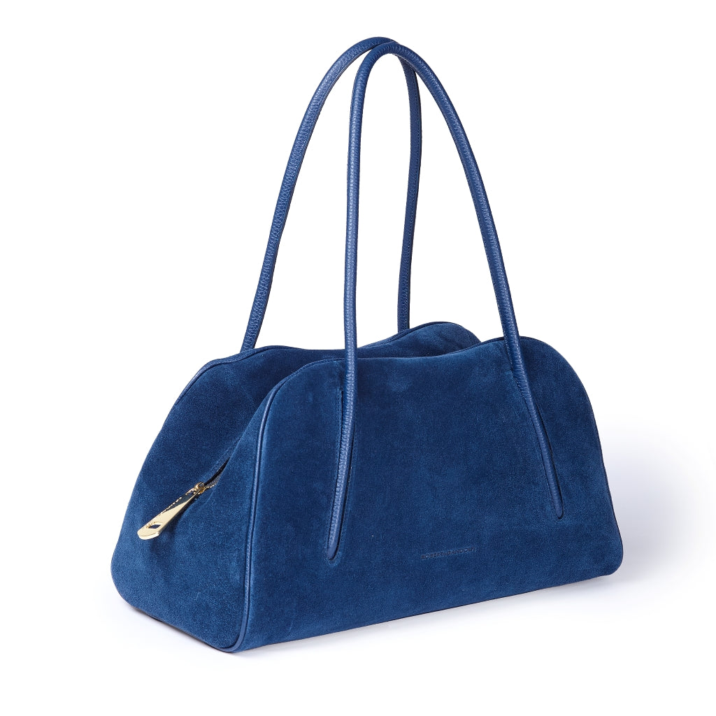 Celine Bowling Suede – Borsa in Camoscio e Pelle Martellata con Manici Incassati