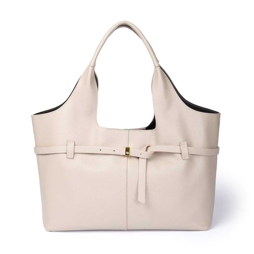Grace Tote – Grained Leather Shopping Bag with Removable Interior Organizer