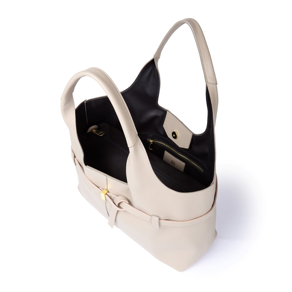 Grace Tote – Grained Leather Shopping Bag with Removable Interior Organizer