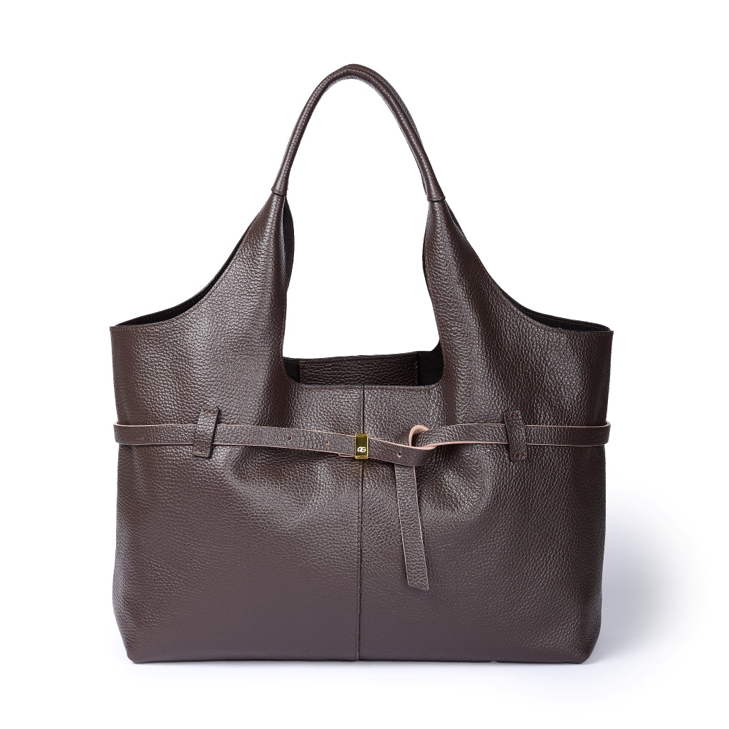 Grace Tote – Grained Leather Shopping Bag with Removable Interior Organizer
