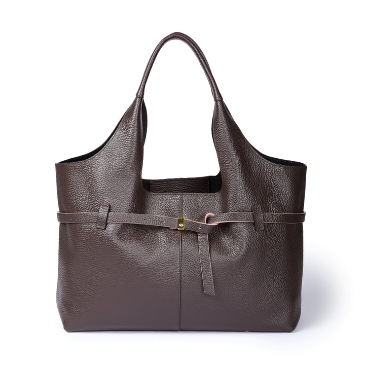 Grace Tote – Grained Leather Shopping Bag with Removable Interior Organizer