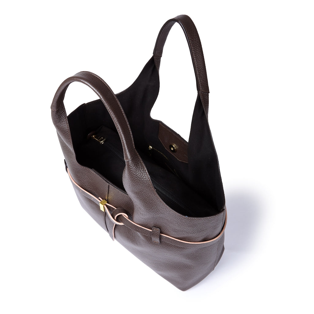 Grace Tote – Grained Leather Shopping Bag with Removable Interior Organizer