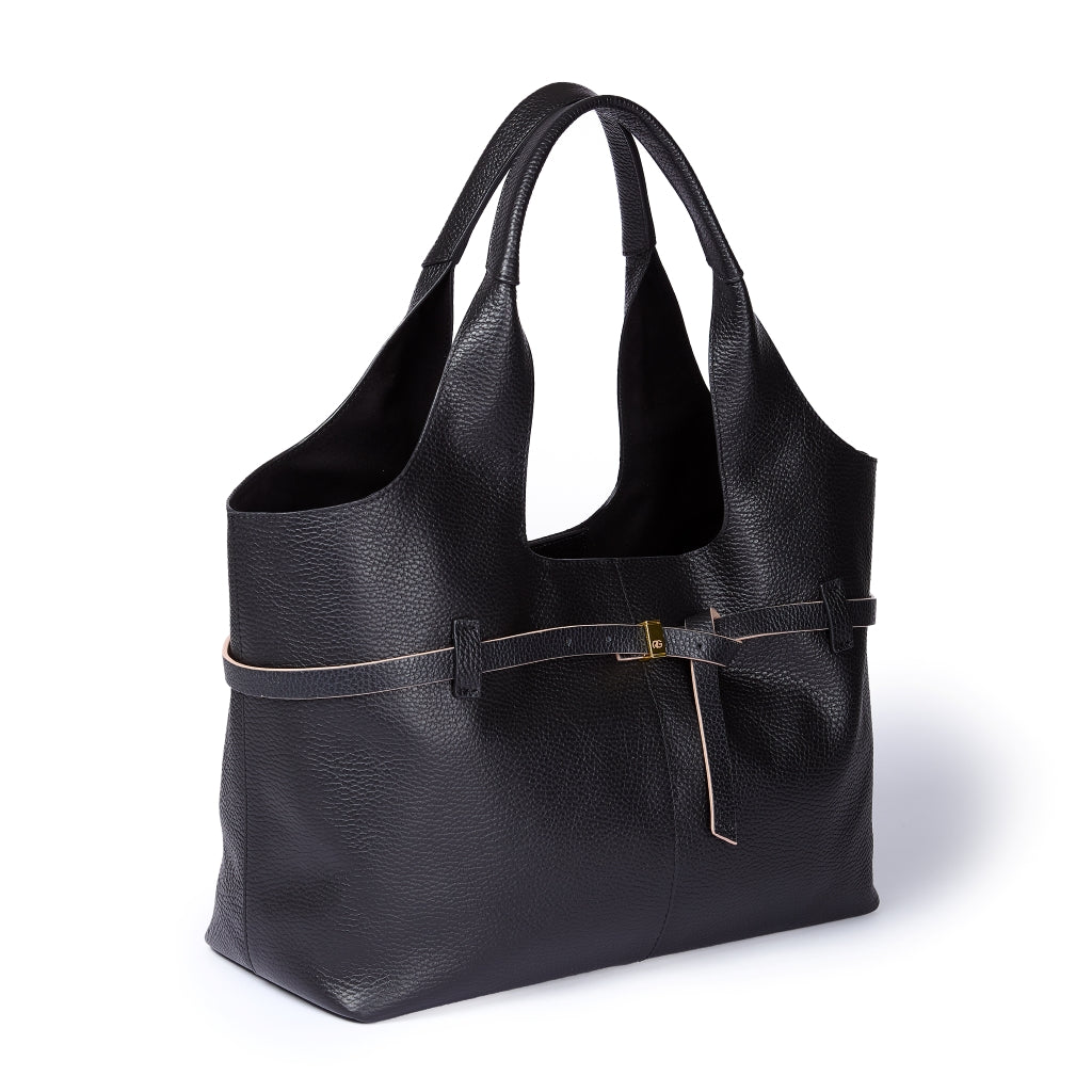Grace Tote – Grained Leather Shopping Bag with Removable Interior Organizer