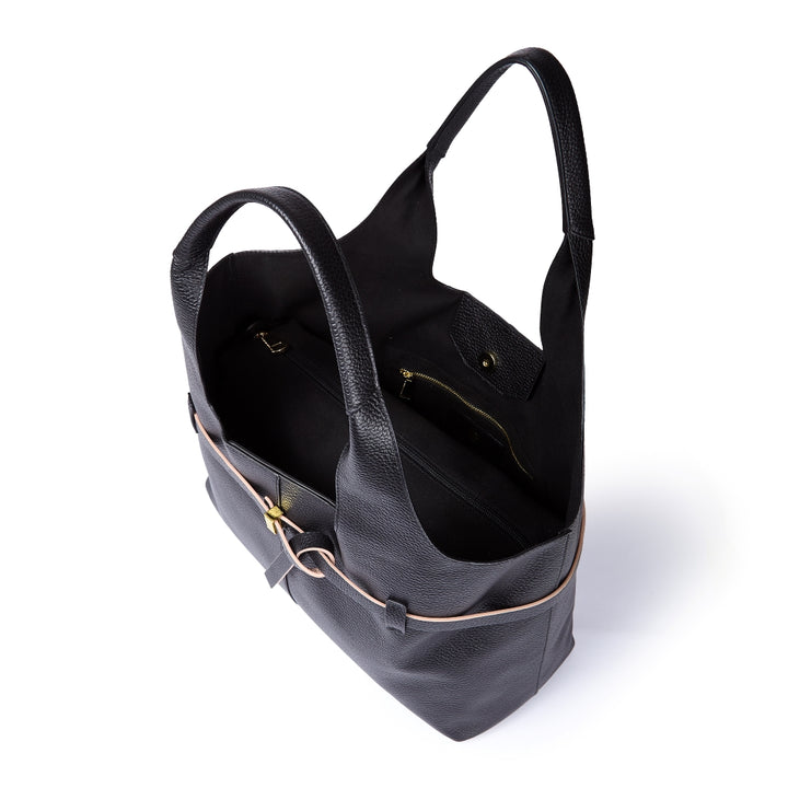 Grace Tote – Grained Leather Shopping Bag with Removable Interior Organizer